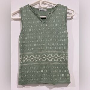 Koko collectionGreen Sleeveless Knit Top